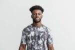 ノブルメンズTシャツ（ディップダイ）ホワイト＆ブラック - 画像 (3)