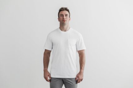 ノーブル メンズ ヘビーウェイト ポケット Tシャツ ホワイト