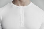 ノーブル メンズ ライトウェイト ヘンリー Tシャツ ホワイト - 画像 (3)
