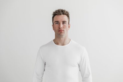 ノーブル メンズ ライトウェイト ロングスリーブ Tシャツ ホワイト