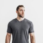 ノーブル メンズ Vネック Tシャツ チャコール