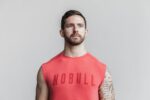 ノーブルメンズノースリーブTシャツ（明るい色）赤