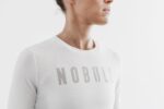 ノーブルレディースロングスリーブTシャツホワイト - 画像 (2)
