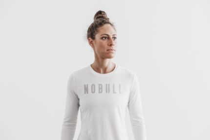 ノーブルレディースロングスリーブTシャツホワイト
