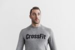 Nobull メンズ クロスフィット ロングスリーブ Tシャツ グレー - 画像 (3)