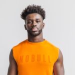 Nobull メンズ ノースリーブ Tシャツ (ネオン) オレンジ