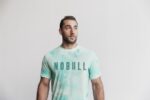 Nobull メンズ Tシャツ (絞り染め) バニラ&アクア