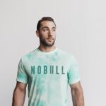 Nobull メンズ Tシャツ (絞り染め) バニラ&アクア