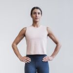 Nobull レディース ヘビーウェイト ノースリーブ クロップ Tシャツ ダスティ