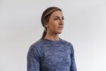 Nobull レディース ライトウェイト テクスチャード ロングスリーブ Tシャツ (迷彩) ネイビー