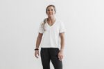 Nobull レディース ライトウェイト Vネック Tシャツ ホワイト - 画像 (4)