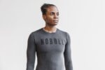 Nobull レディース ロングスリーブ Tシャツ チャコール