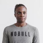 Nobull レディース ロングスリーブ Tシャツ ヘザーグレー