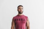 NobullメンズノースリーブTシャツ（クラシックカラー）ワイン