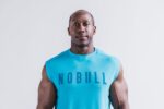 NobullメンズノースリーブTシャツ（ネオン）ブルー
