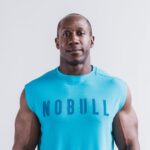 NobullメンズノースリーブTシャツ（ネオン）ブルー
