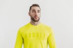 NobullメンズロングスリーブTシャツ（ネオン）イエロー