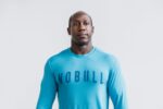 NobullメンズロングスリーブTシャツ（ネオン）ブルー - 画像 (3)