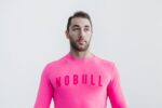 Nobullメンズ長袖Tシャツ（ネオン）ピンク