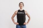 Nobullレディースハイネックタンクトップ（定番カラー）ブラックホワイト