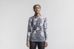 NobullレディースロングスリーブTシャツ（ディップダイ）ホワイト＆ブラック